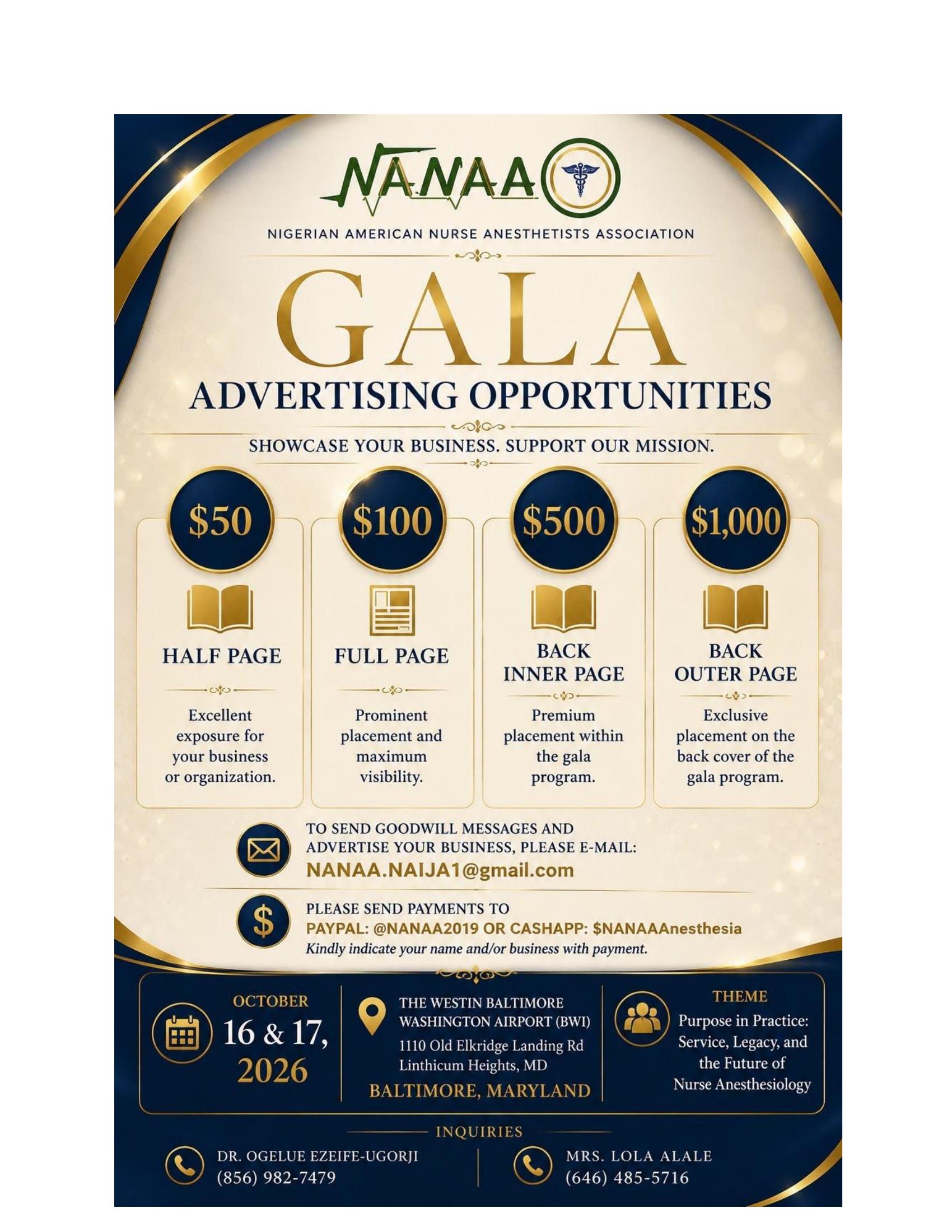 NANAA 2026 Gala Advertising Opportunities